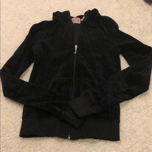 Juicy Couture Velvet Zip Up Black P Like New